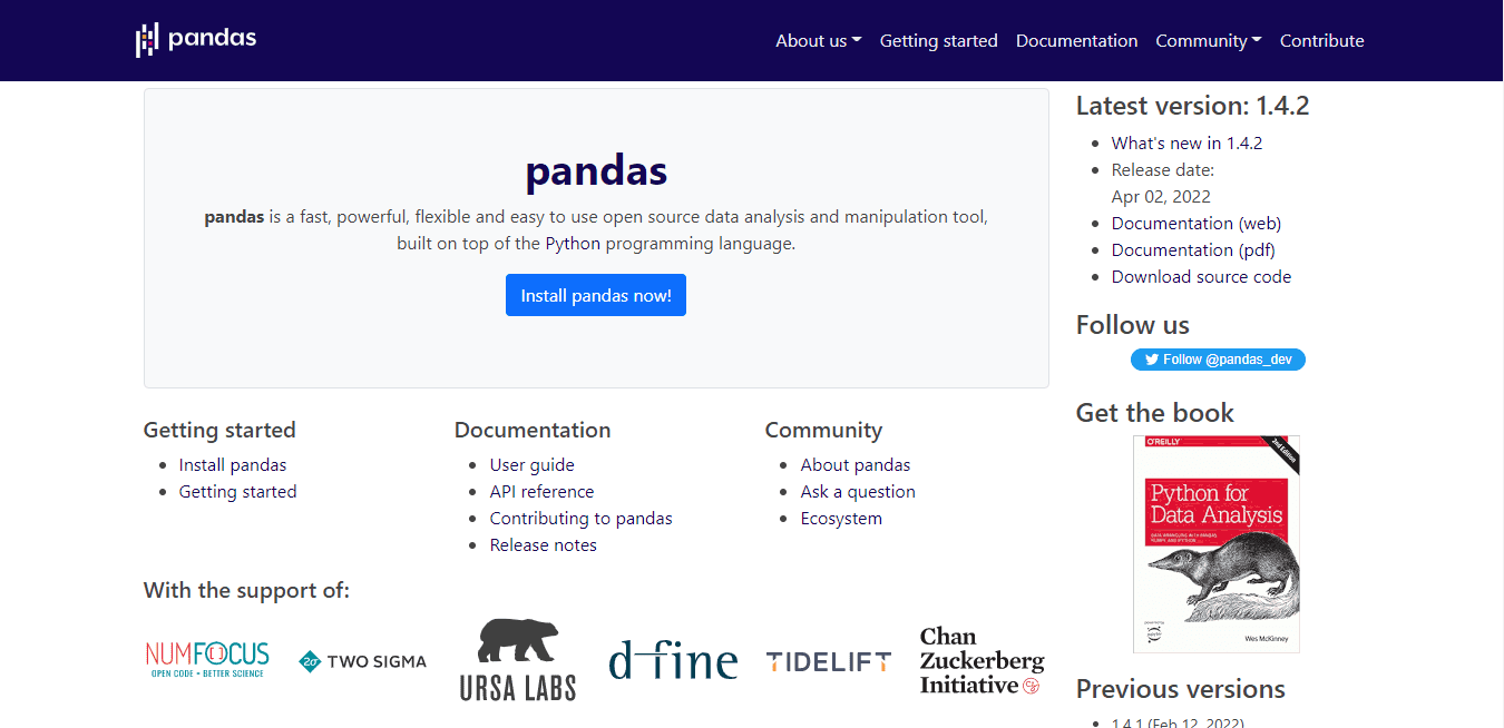 Pandas Data Science Tool