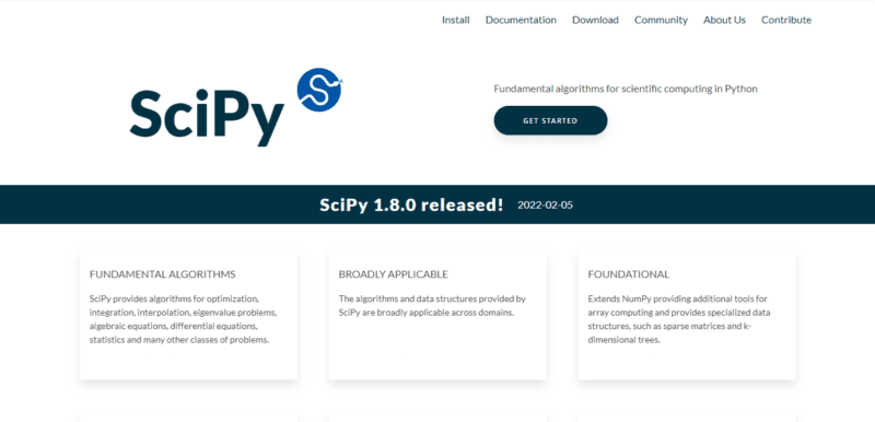 Outil de science des données SciPy